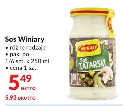 Sos Winiary różne rodzaje promocja w Makro