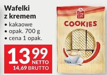 Wafelki z kremem kakaowe Fine Life promocja w Makro