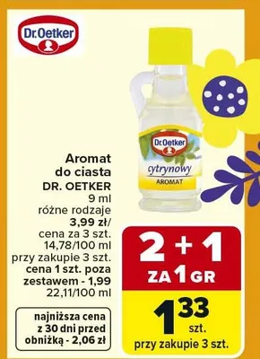 Aromat cytrynowy do ciasta promocja w Carrefour Market