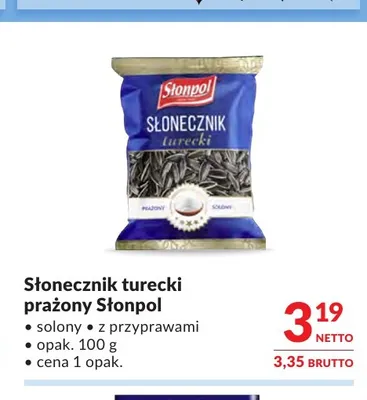Słonecznik turecki prażony Słonpol solony promocja w Makro