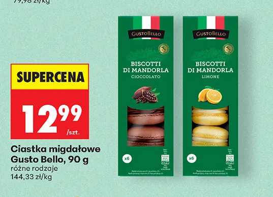 Ciastka migdałowe Gusto Bello Cioccolato promocja w Biedronka