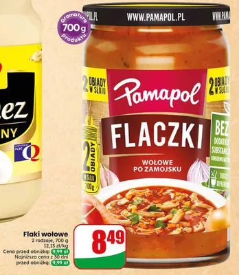 Flaczki wołowe po zamojsku Pamapol promocja w Dino