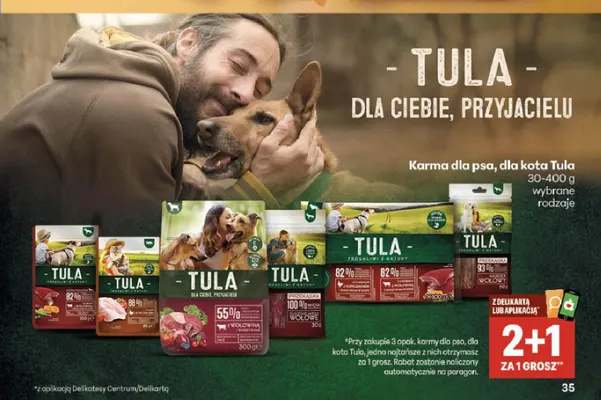 Karma dla psa Tula promocja w Delikatesy Centrum