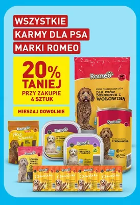 Karma mokra dla psów Romeo z wołowiną promocja w Aldi