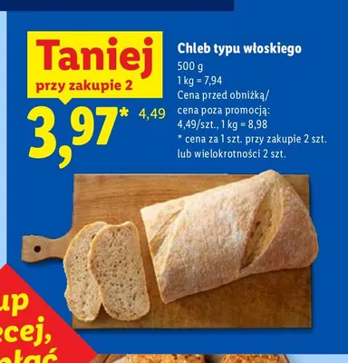 Chleb typu włoskiego promocja w Lidl