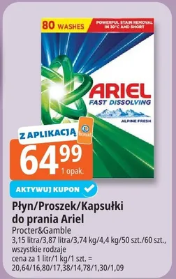 Płyn/proszek/kapsułki do prania Ariel promocja w Leclerc