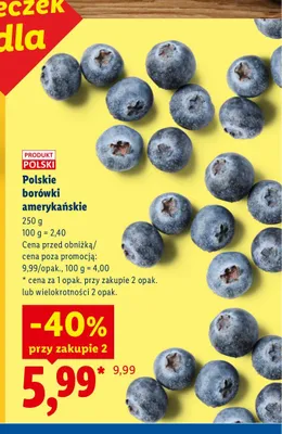 Borówki amerykańskie polskie promocja w Lidl