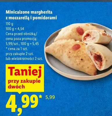 Pizza minicalzone margherita z mozzarellą i pomidorami Lidl promocja w Lidl