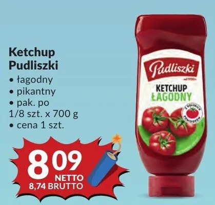 Ketchup łagodny Pudliszki promocja w Makro