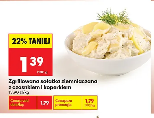 Zgrillowana sałatka ziemniaczana z czosnkiem i koperkiem promocja w Biedronka