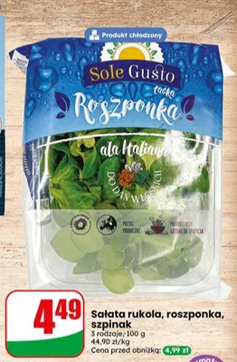 Sałata rukola Sole Gusto promocja w Dino