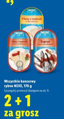 Konserwy rybne 2+1 za grosz promocja w Lidl