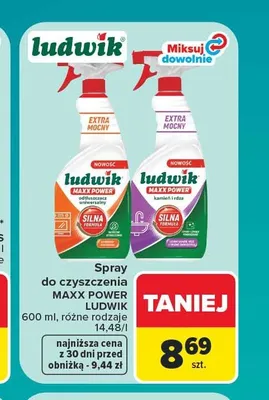 Spray do czyszczenia odtłuszczacz uniwersalny Ludwik Maxx Power promocja w Carrefour