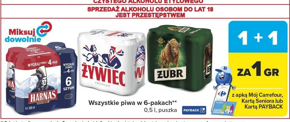 Piwo Harnas promocja w Carrefour