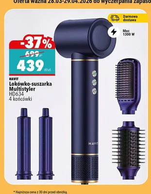 Lokówko-suszarka Multistyler HD634 4 końcówki promocja w Biedronka