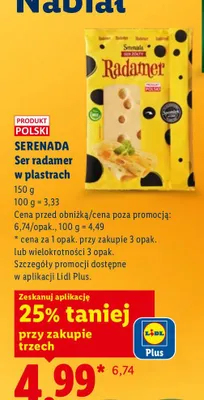 Ser radamer w plastrach promocja w Lidl