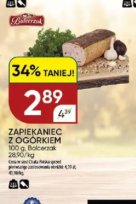 Zapiekaniec z ogórkiem Balcerzak promocja w Chata Polska