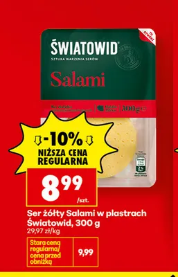 Ser żółty salami w plastrach Światowid promocja w Biedronka