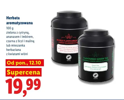 Herbata aromatyzowana mieszanka herbaciana z kwiatami wiśni promocja w Lidl