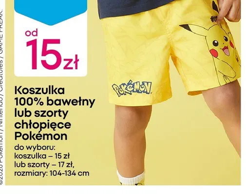 Szorty chłopięce Pokémon promocja w Pepco