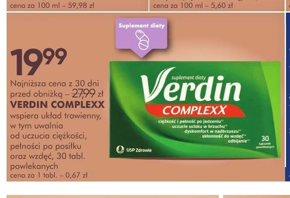 Suplement diety Verdin Complexx promocja w Super-Pharm