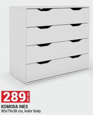 Komoda Ines 80x79x38cm kolor biały promocja w Merkury Market