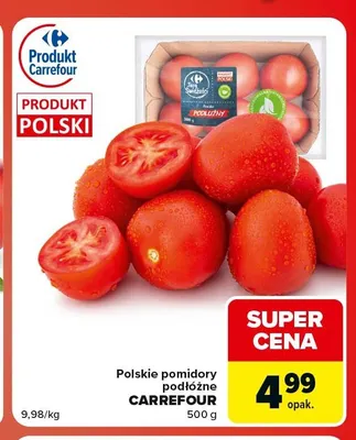 Polskie pomidory podłużne Carrefour promocja w Carrefour Market