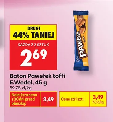 Baton Pawełek toffi E.Wedel promocja w Biedronka