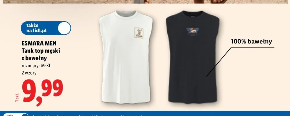 Tank top męski z bawełny Esmara Men promocja w Lidl