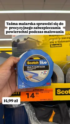 Taśma malarska Scotch Blue Multi-Surfaces promocja w Biedronka