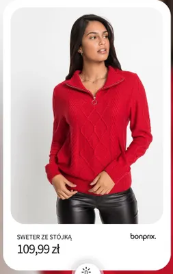 Sweter ze stójką Bonprix promocja w bonprix