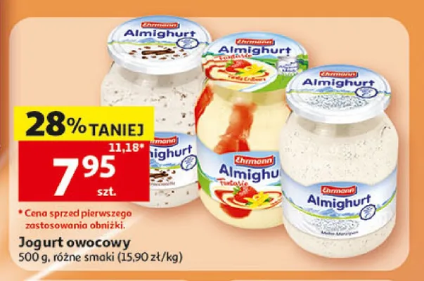 Jogurt owocowy Ehrmann Almighurt promocja w Auchan