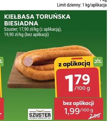 Kiełbasa toruńska biesiadna Szuster promocja w Stokrotka