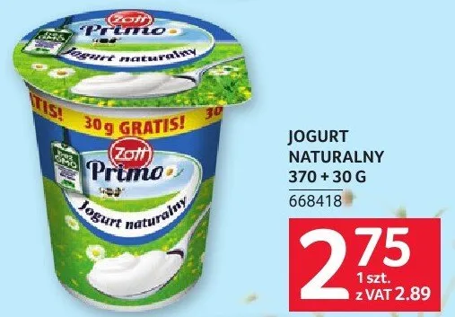 Jogurt naturalny promocja w Selgros