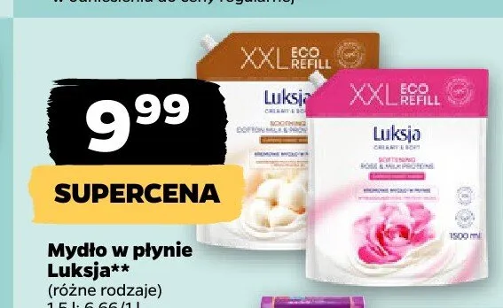 Mydło w płynie Luksja Creamy & Soft Rose & Milk Proteins promocja w Netto
