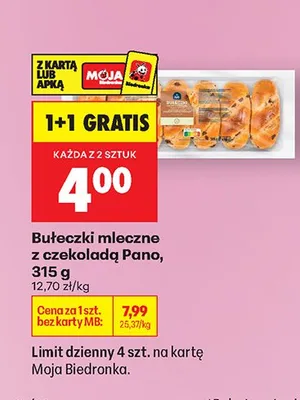 Bułeczki mleczne z czekoladą Pano promocja w Biedronka