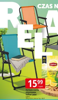 Herbata czarna ekspresowa Yellow Label Lipton promocja w Leclerc