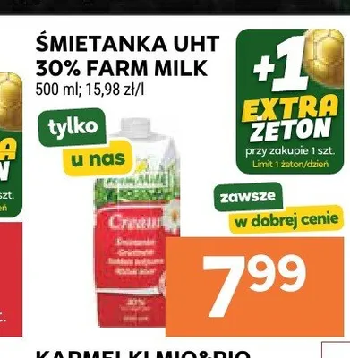Śmietanka UHT Farm Milk promocja w Stokrotka
