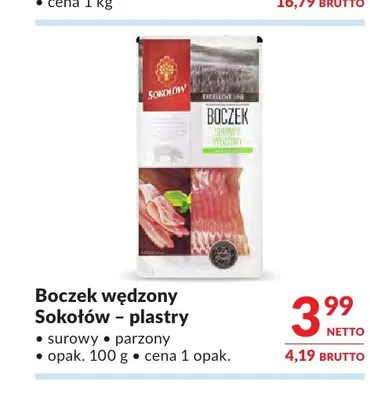 Boczek wędzony Sokołów plastry promocja w Makro