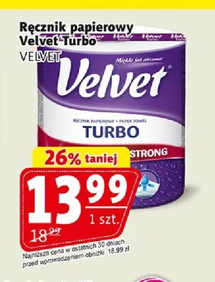 Ręcznik papierowy Velvet Turbo promocja w Prim Market