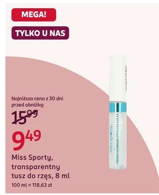 Transparentny tusz do rzęs promocja w Rossmann