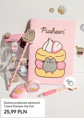 Zestaw przyborów szkolnych 7-pak Pusheen the Cat promocja w Sinsay