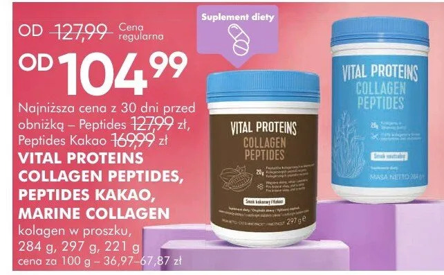 Kolagen w proszku Collagen Peptides, Peptides Kakao, Marine Collagen promocja w Super-Pharm