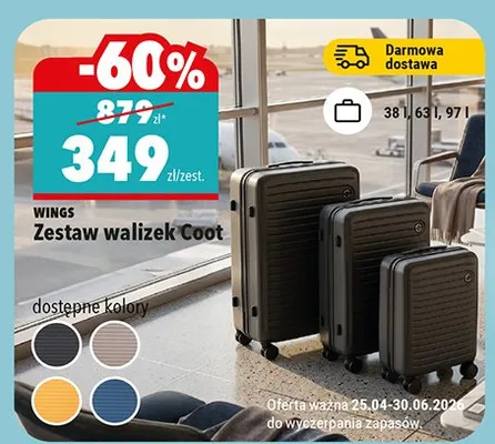 Zestaw walizek Coot Wings 38l 63l 97l promocja w Biedronka