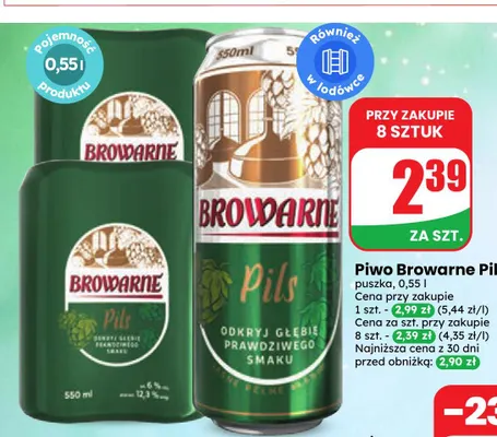 Piwo Browarne Pils promocja w Dino