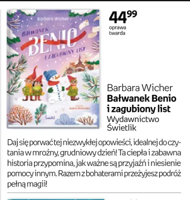 Książka Bałwanek Benio i zagubiony list Świetlik promocja w Empik