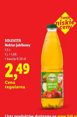 Nektar jabłkowy Solevita promocja w Lidl