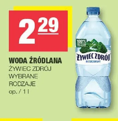 Woda źródlana Żywiec Zdrój promocja w SPAR
