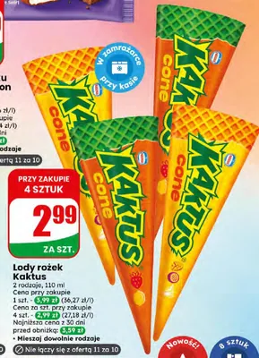 Lody rożek Kaktus promocja w Dino