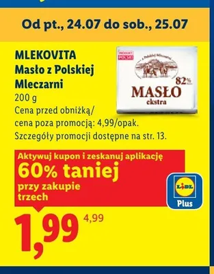Masło ekstra z Polskiej Mleczarni Mlekovita promocja w Lidl
